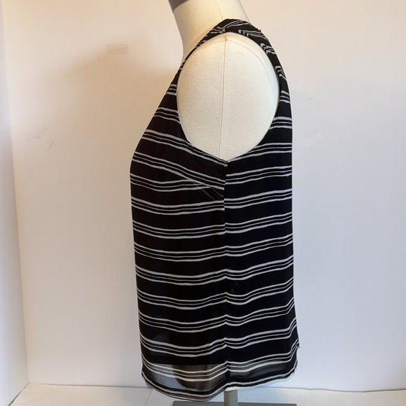 Banana Republic lack & White Striped Layered Sheer Tank Top Women’sSmall - Picture 3 of 7